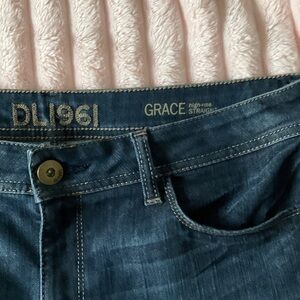 DL1961 Grace High-Rise Straight Jeans in Dark Blue